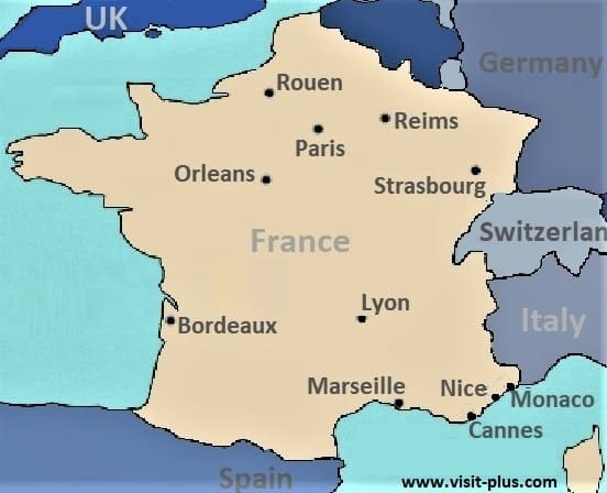 France map main cities