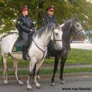 Police on horse in Moscow