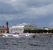 Old Saint Petersburg Stock Exchange  and Rostral Columns photo