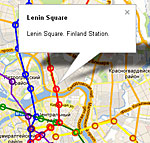Расположение станций метро на карте города