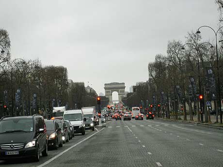 Champs-Elysees in March