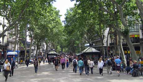 La Rambla улица в Барселоне