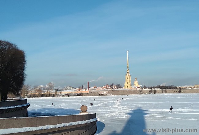 Neva river in winter